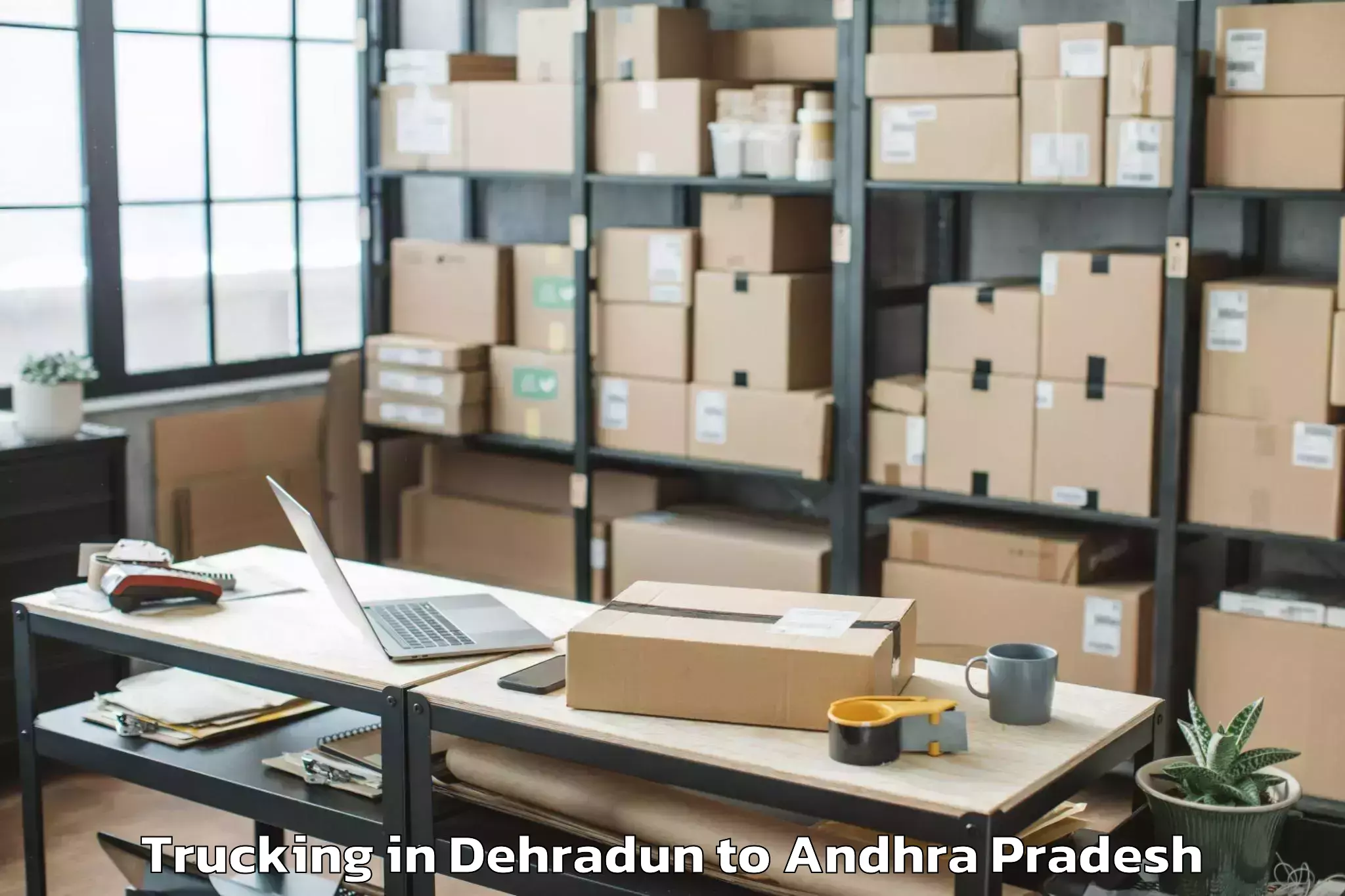 Book Dehradun to Kruthivennu Trucking